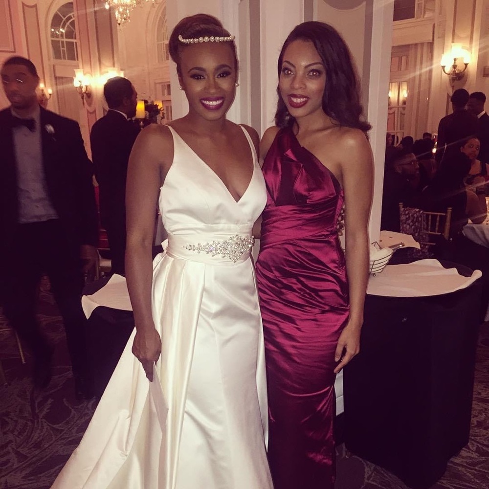 Burgundy evening gown
